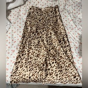 Silk slip midi skirt
